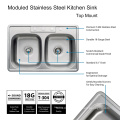 Aquacubic Sell well Series 33-inch 18 Gauge Drop-in Single Bowl Stainless Steel Kitchen Sink with Featuring QuickMount